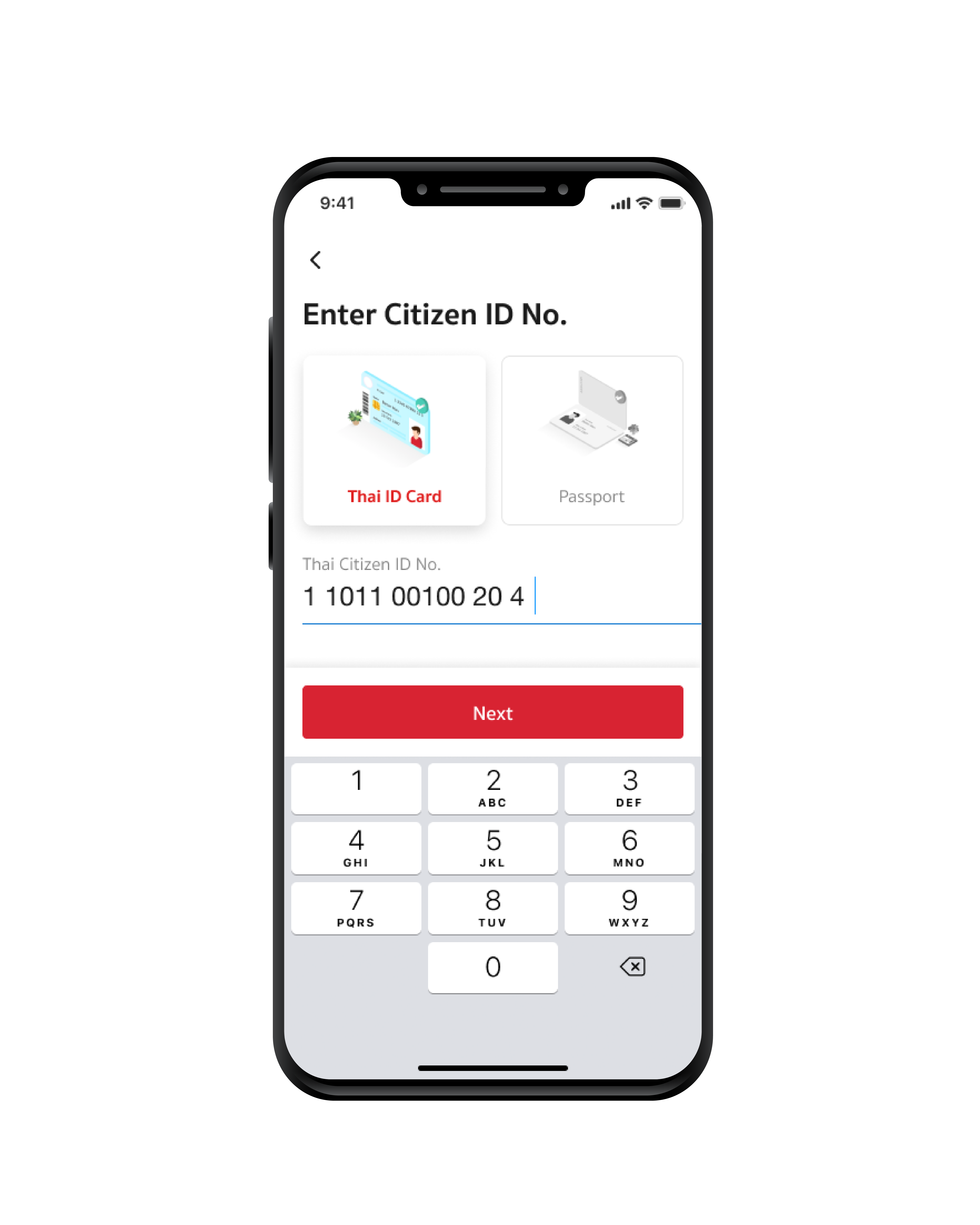 STEP 2  Enter your national ID card number